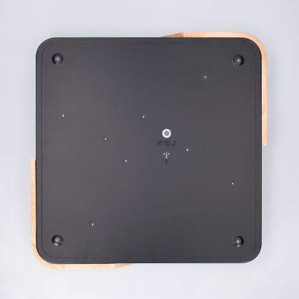 Brilagi - Dimmable LED Ceiling Light PILANA LED/48W/230V 3000-6500K Oak/Black 42x42 cm + Remote Control