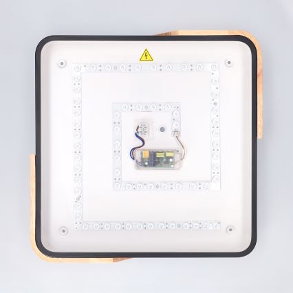 Brilagi - Dimmable LED Ceiling Light PILANA LED/48W/230V 3000-6500K Oak/Black 42x42 cm + Remote Control
