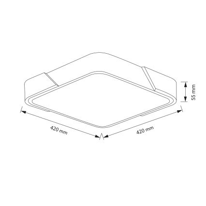 Brilagi - PILANA 48W LED Dimmable Ceiling Light 230V, 3000–6500K, Oak/White, 42×42 cm + Remote Control