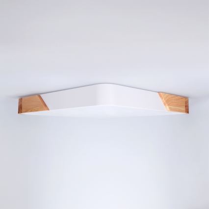 Brilagi - PILANA 48W LED Dimmable Ceiling Light 230V, 3000–6500K, Oak/White, 42×42 cm + Remote Control