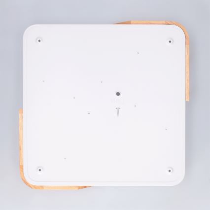 Brilagi - PILANA 48W LED Dimmable Ceiling Light 230V, 3000–6500K, Oak/White, 42×42 cm + Remote Control