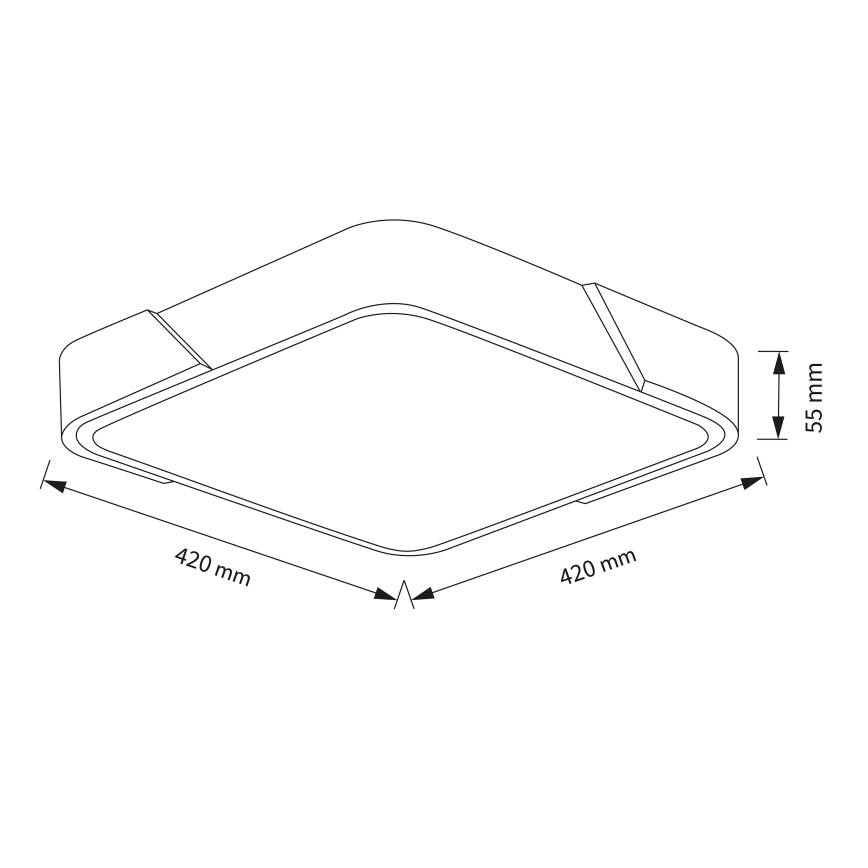 Brilagi - PILANA 48W LED Dimmable Ceiling Light 230V, 3000–6500K, Oak/White, 42×42 cm + Remote Control