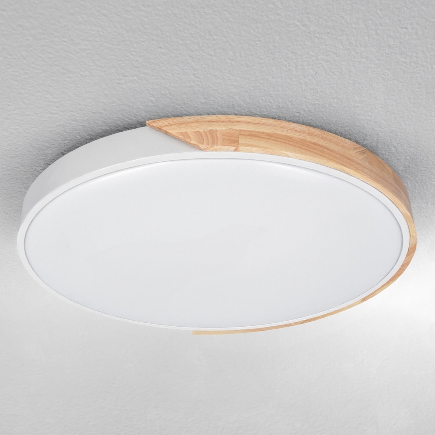Brilagi - Dimmable LED Ceiling Light PILANA LED/60W/230V 3000-6500K Oak/White Ø 60 cm + Remote Control
