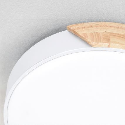 Brilagi - Dimmable LED Ceiling Light PILANA LED/60W/230V 3000-6500K Oak/White Ø 60 cm + Remote Control