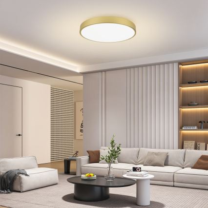 Brilagi - LED Dimmable Ceiling Light POOL SMART LED/100W/230V 3000-6000K 80 cm gold Wi-Fi Tuya + remote control