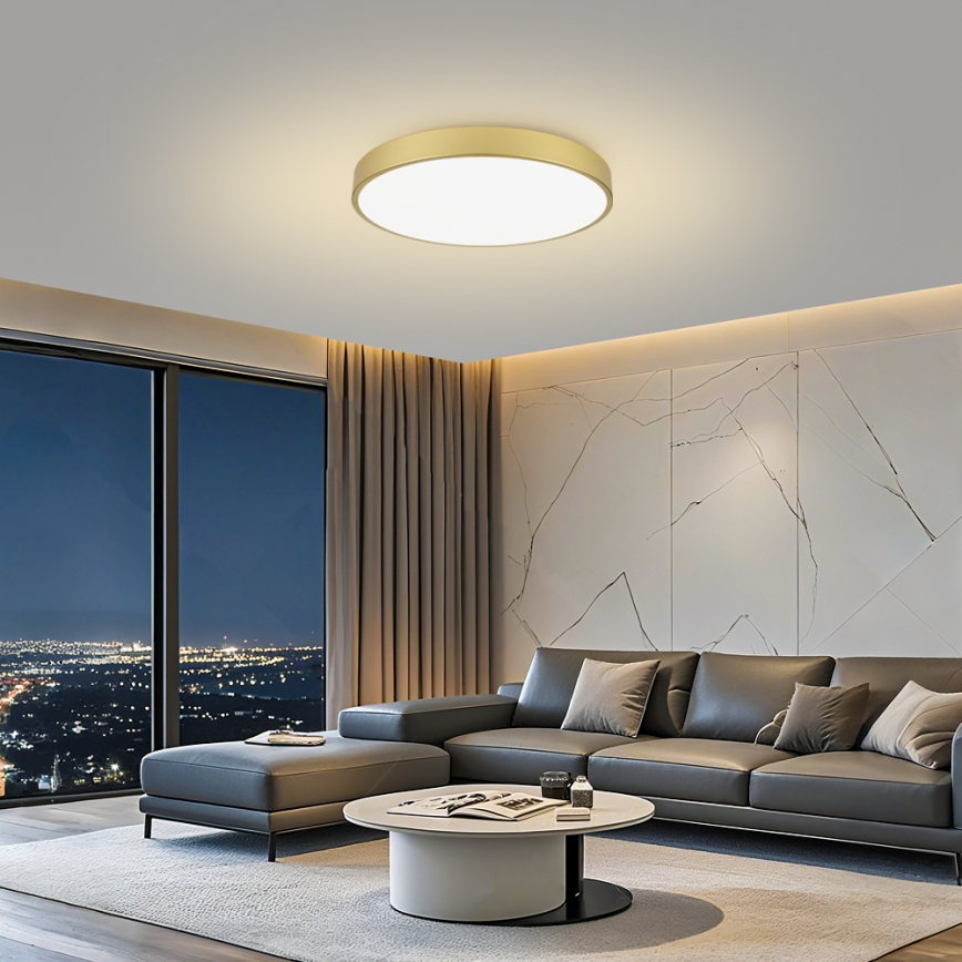 Brilagi - LED Dimmable Ceiling Light POOL SMART LED/100W/230V 3000-6000K 80 cm gold Wi-Fi Tuya + remote control