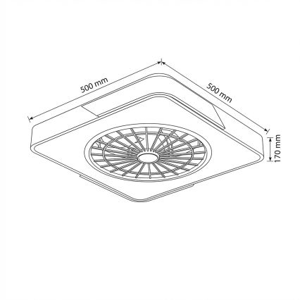 Brilagi - Dimmable LED ceiling light with fan LED/38W/230V 3000-6500K 3000-6500K 50x50 cm white/oak + remote control