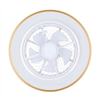 Brilagi - Dimmable LED Ceiling Light with Integrated Fan LED/38W/230V 3000-6500K 3000-6500K Ø 50 cm Gold + Remote Control