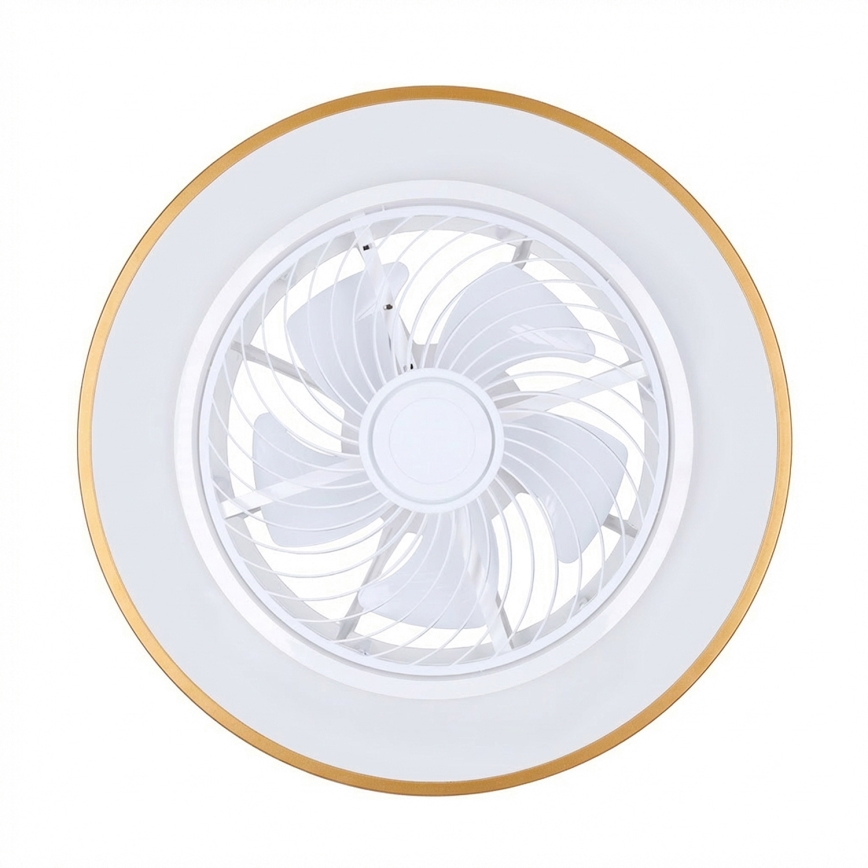 Brilagi - Dimmable LED Ceiling Light with Integrated Fan LED/38W/230V 3000-6500K 3000-6500K Ø 50 cm Gold + Remote Control