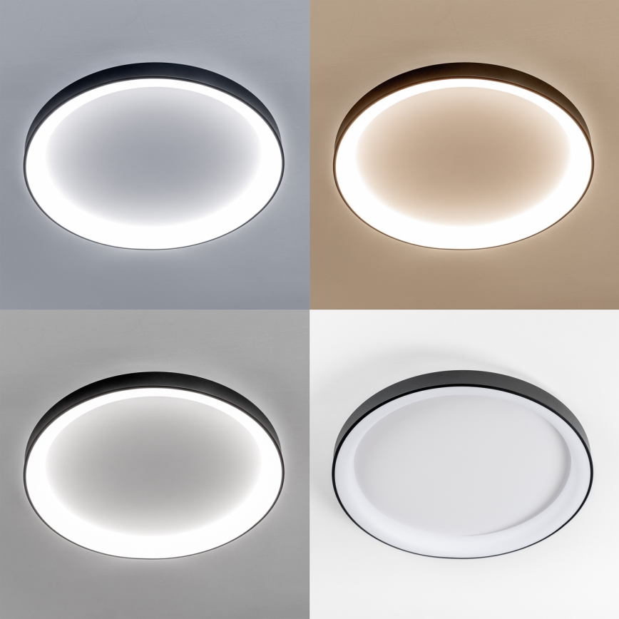 Brilagi - FALCON II Dimmable LED Ceiling Light, 108W, 230V, 3000–6500K (tunable white), Ø 80 cm, Black + Remote Control