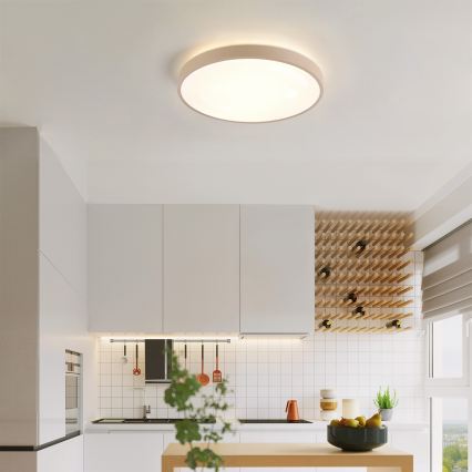 Brilagi - GLASS POOL DOUBLE Dimmable LED Ceiling Light/48W/230V 3000-6000K 40 cm Beige + Remote Control