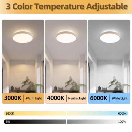 Brilagi - GLASS POOL DOUBLE Dimmable LED Ceiling Light/48W/230V 3000-6000K 40 cm Beige + Remote Control