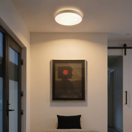 Brilagi - GLASS POOL DOUBLE Dimmable LED Ceiling Light/48W/230V 3000-6000K 40 cm Beige + Remote Control