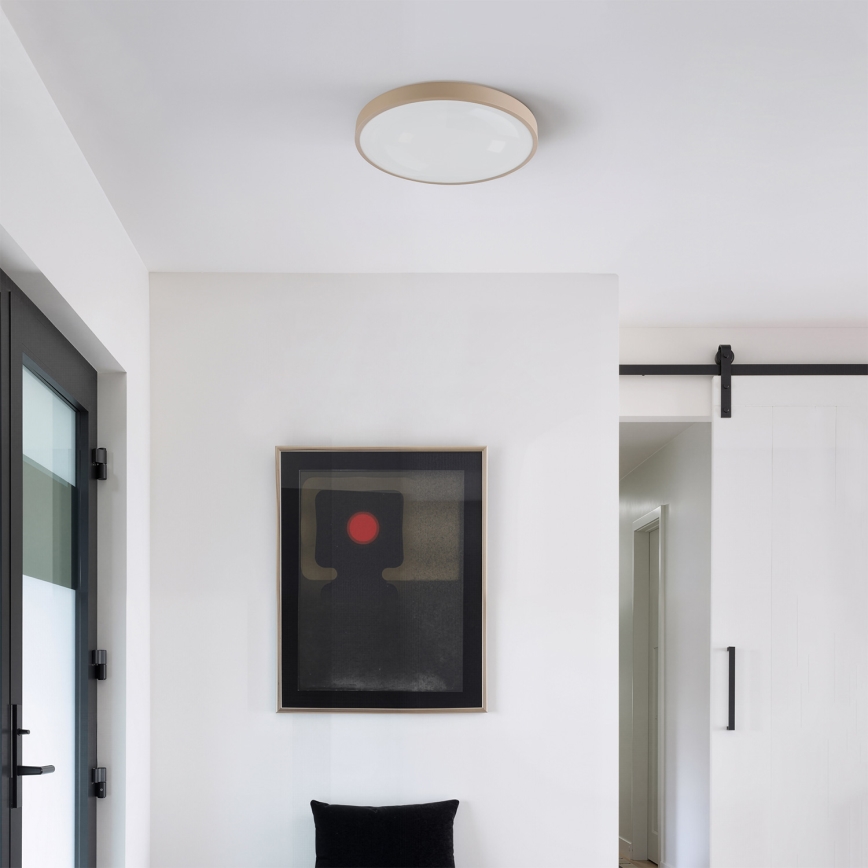 Brilagi - GLASS POOL DOUBLE Dimmable LED Ceiling Light/48W/230V 3000-6000K 40 cm Beige + Remote Control