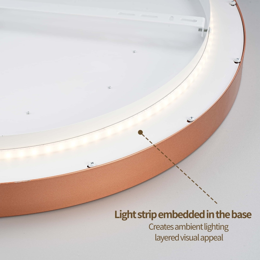 BRILAGI - Dimmable LED ceiling light GLASS POOL DOUBLE LED/48W/230V Ø 40 cm copper + remote control