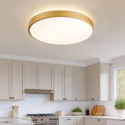 Brilagi - Dimmable LED ceiling light GLASS POOL DOUBLE LED/80W/230V 3000-6000K 60 cm gold + remote control