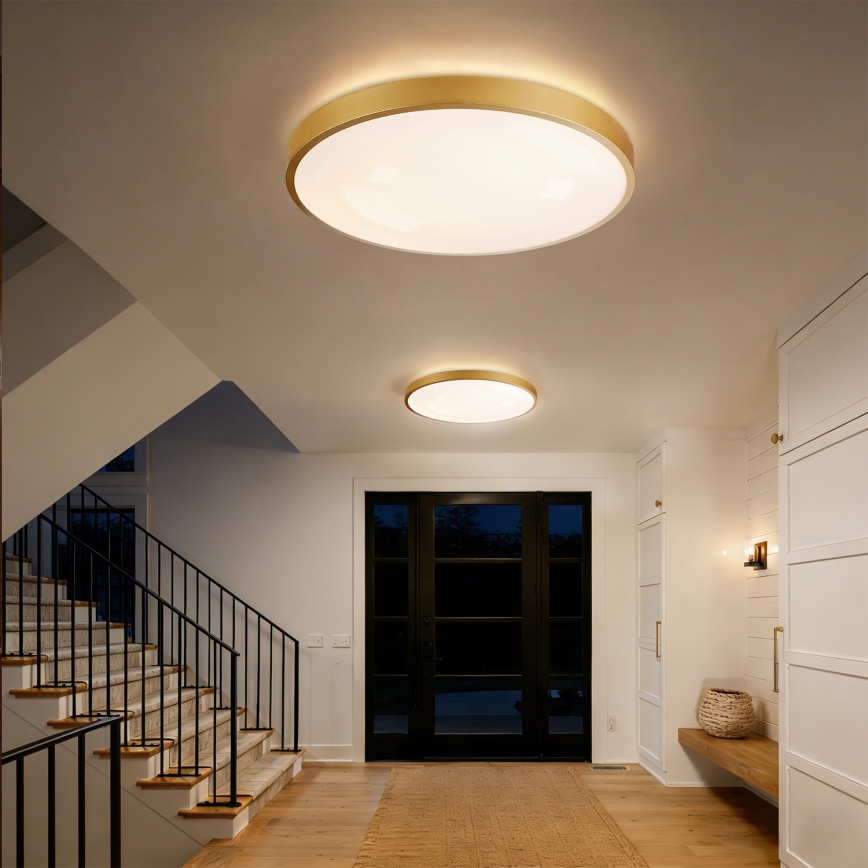 Brilagi - Dimmable LED ceiling light GLASS POOL DOUBLE LED/80W/230V 3000-6000K 60 cm gold + remote control