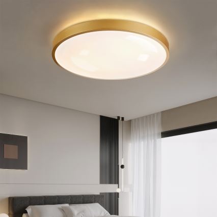 Brilagi - Dimmable LED ceiling light GLASS POOL DOUBLE LED/80W/230V 3000-6000K 60 cm gold + remote control