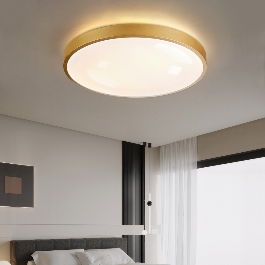 Brilagi - Dimmable LED ceiling light GLASS POOL DOUBLE LED/80W/230V 3000-6000K 60 cm gold + remote control