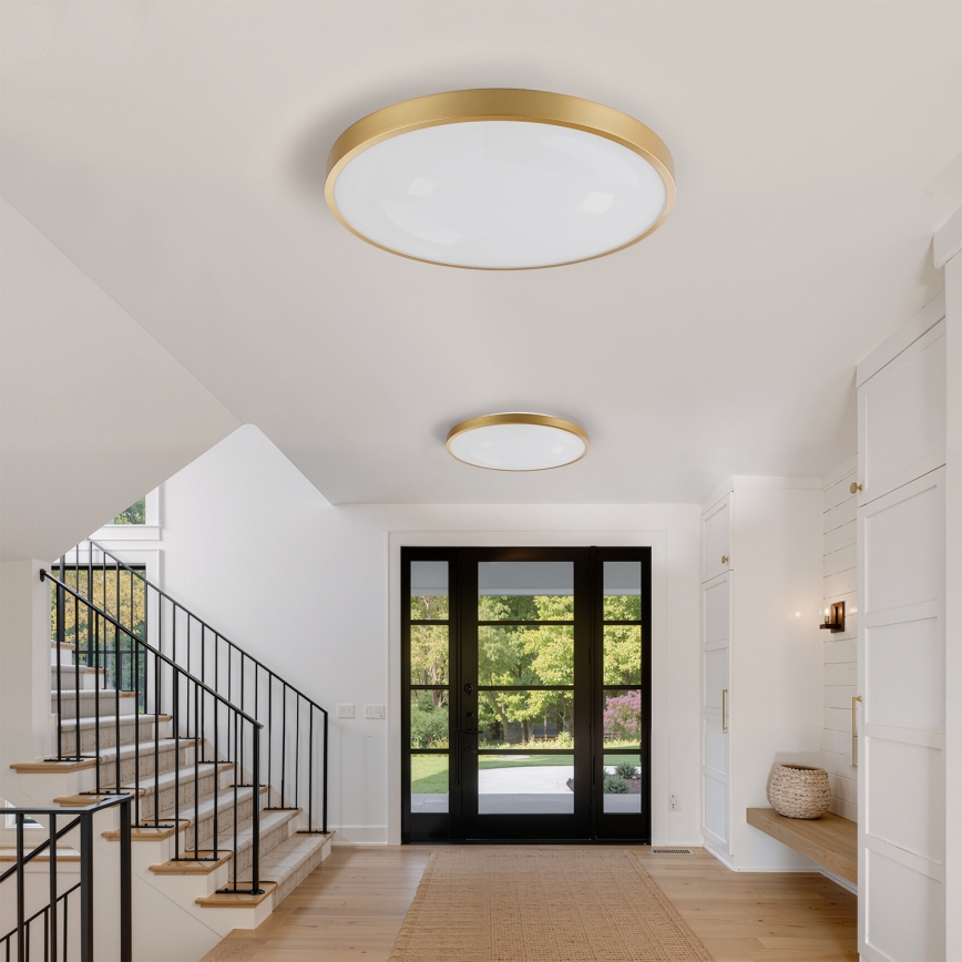 Brilagi - Dimmable LED ceiling light GLASS POOL DOUBLE LED/80W/230V 3000-6000K 60 cm gold + remote control