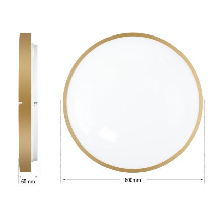 Brilagi - Dimmable LED ceiling light GLASS POOL DOUBLE LED/80W/230V 3000-6000K 60 cm gold + remote control