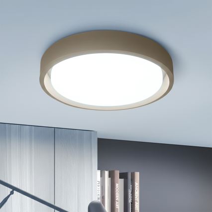 Brilagi - MATTEO Dimmable LED Ceiling Light, 60W/230V, 3000–6500K, Ø 51.5 cm, Taupe + Remote Control