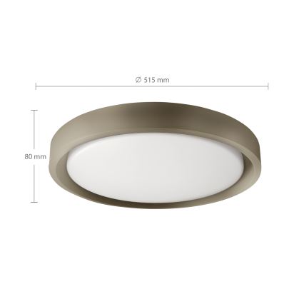 Brilagi - MATTEO Dimmable LED Ceiling Light, 60W/230V, 3000–6500K, Ø 51.5 cm, Taupe + Remote Control