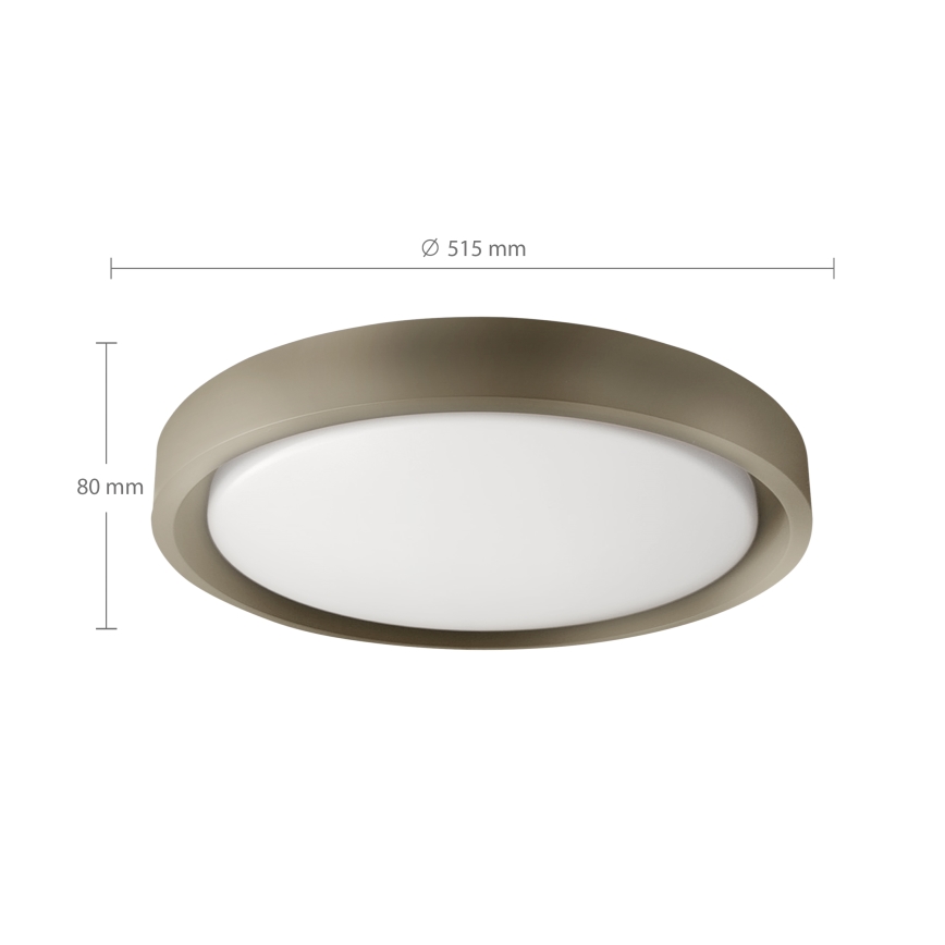 Brilagi - MATTEO Dimmable LED Ceiling Light, 60W/230V, 3000–6500K, Ø 51.5 cm, Taupe + Remote Control