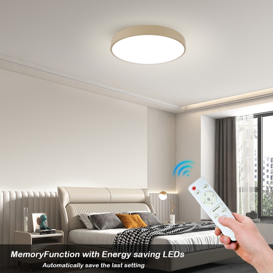 Brilagi - LED Dimmable Ceiling Light POOL LED/60W/230V 3000-6000K Ø 60 cm beige + remote control