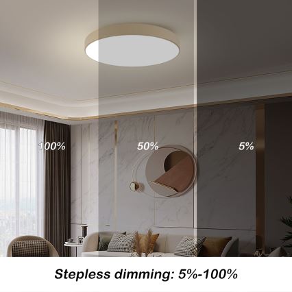 Brilagi - POOL SMART Dimmable LED Ceiling Light LED/100W/230V 3000-6000K 80 cm Beige Wi-Fi Tuya + Remote Control