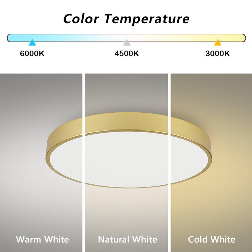 Brilagi - LED Dimmable Ceiling Light POOL SMART LED/100W/230V 3000-6000K 80 cm Gold Wi-Fi Tuya + Remote Control