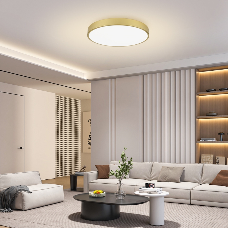 Brilagi - LED Dimmable Ceiling Light POOL SMART LED/100W/230V 3000-6000K 80 cm Gold Wi-Fi Tuya + Remote Control