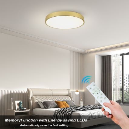 Brilagi - LED Dimmable Ceiling Light POOL SMART LED/100W/230V 3000-6000K 80 cm Gold Wi-Fi Tuya + Remote Control