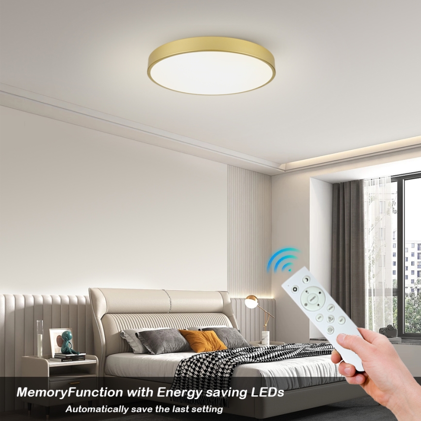 Brilagi - LED Dimmable Ceiling Light POOL SMART LED/100W/230V 3000-6000K 80 cm Gold Wi-Fi Tuya + Remote Control