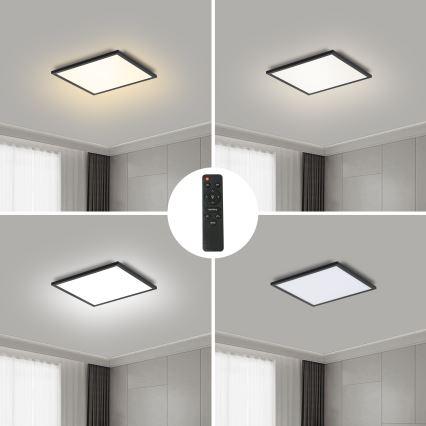 Brilagi - SLIMFRAME Dimmable LED Ceiling Light LED/25W/230V 30x30 cm 3000-6000K Black + Remote Control