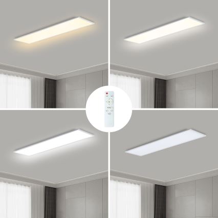 Brilagi - SLIMFRAME LED Dimmable Ceiling Fixture, 58W, 230V, 120 x 30 cm, 3000–6000 K, White + Remote Control