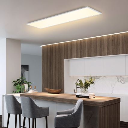 Brilagi - SLIMFRAME LED Dimmable Ceiling Fixture, 58W, 230V, 120 x 30 cm, 3000–6000 K, White + Remote Control