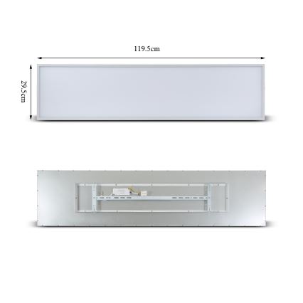 Brilagi - SLIMFRAME LED Dimmable Ceiling Fixture, 58W, 230V, 120 x 30 cm, 3000–6000 K, White + Remote Control