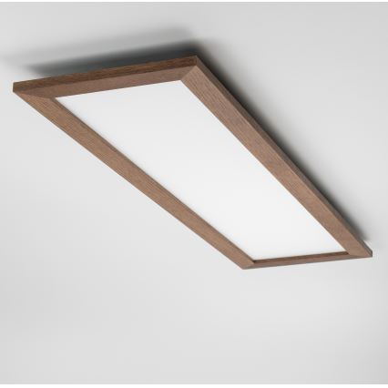 Brilagi - Dimmable LED ceiling light SLIMFRAME WOOD LED/58W/230V 124x34 cm 3000-6000K dark brown + remote control