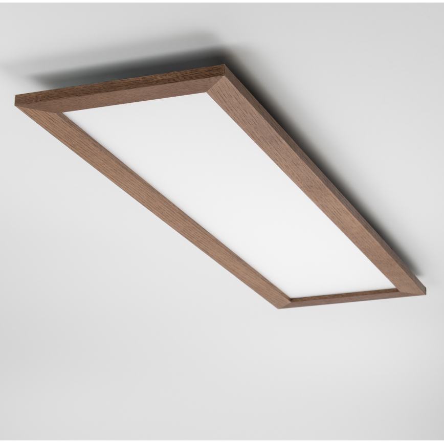 Brilagi - Dimmable LED ceiling light SLIMFRAME WOOD LED/58W/230V 124x34 cm 3000-6000K dark brown + remote control