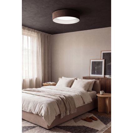 BRILAGI - VELVET SMART VARI Dimmable LED Ceiling Light, 36W/230V, 3000-6500K, Ø 55 cm, Brown + Remote Control