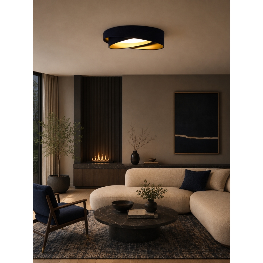 BRILAGI - Dimmable LED ceiling light VELVET TWIST LED/36W/230V 3000-6000K dia. 65 cm Wi-Fi Tuya Beacon blue/gold + remote control