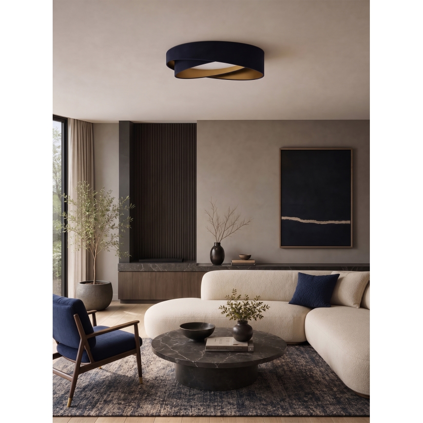 BRILAGI - Dimmable LED ceiling light VELVET TWIST LED/36W/230V 3000-6000K dia. 65 cm Wi-Fi Tuya Beacon blue/gold + remote control