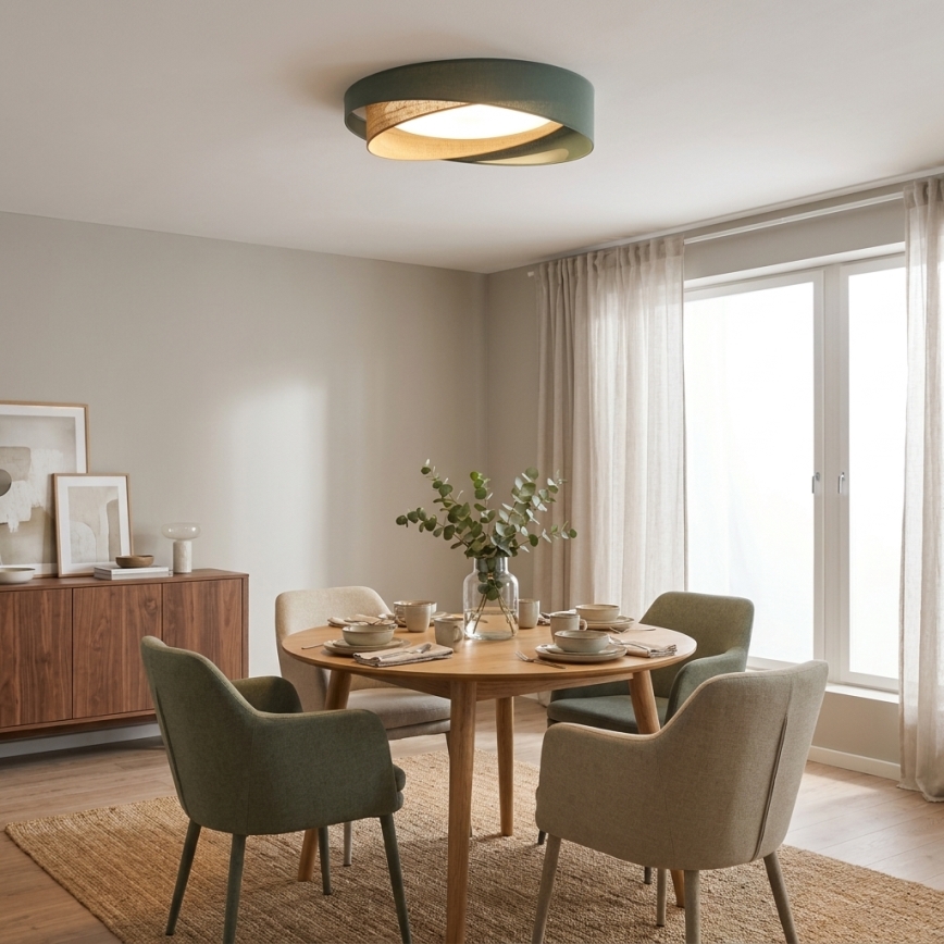 BRILAGI - Dimmable LED ceiling light VELVET TWIST LED/36W/230V 3000-6000K diam. 65 cm Wi-Fi Tuya Beacon green/beige + remote control