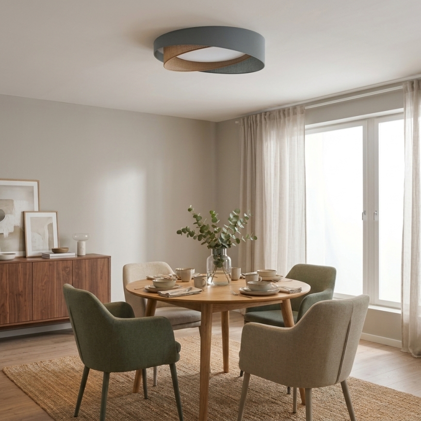 BRILAGI - Dimmable LED ceiling light VELVET TWIST LED/36W/230V 3000-6000K diam. 65 cm Wi-Fi Tuya Beacon green/beige + remote control