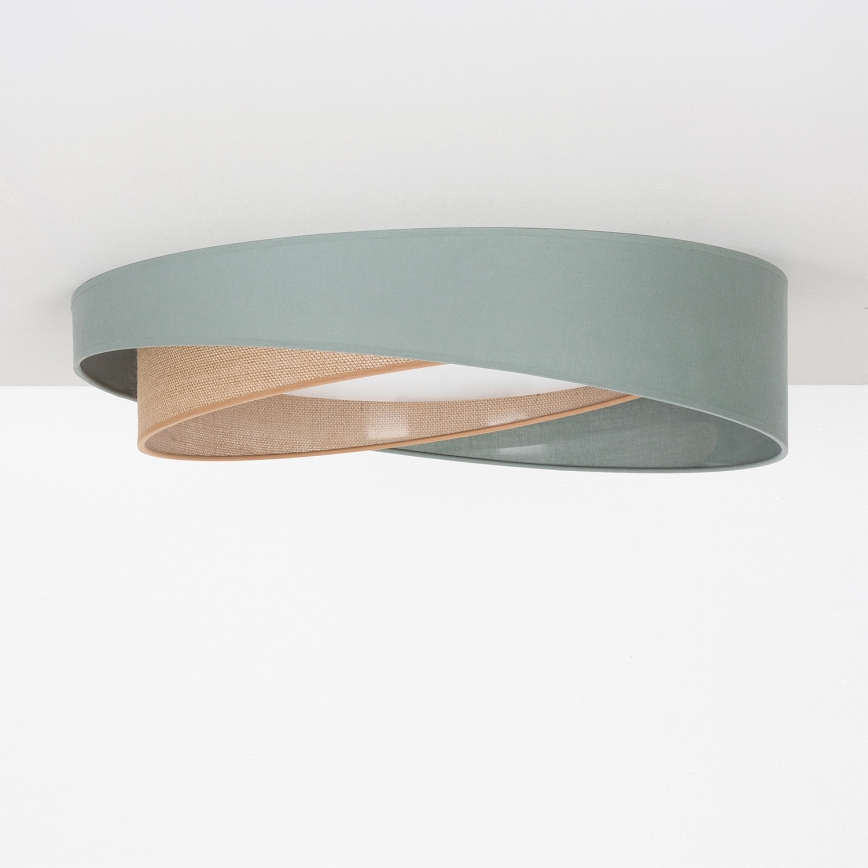 BRILAGI - Dimmable LED ceiling light VELVET TWIST LED/36W/230V 3000-6000K diam. 65 cm Wi-Fi Tuya Beacon green/beige + remote control