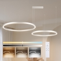 Brilagi - Dimmable LED pendant lamp on cable PORTOFINO LED/98W/230V 3000-6000K silver + remote control
