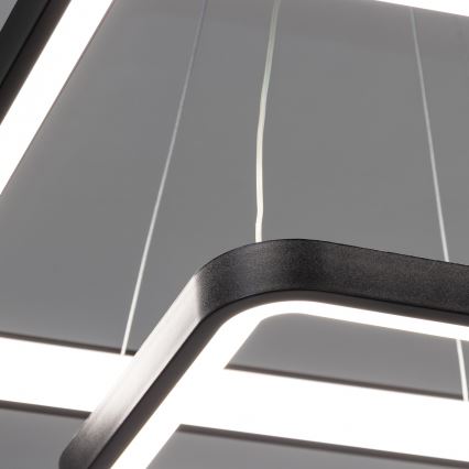 Brilagi - Dimmable FALCON SLIM LED cable-suspended pendant light, 78W/230V, 3000-6500K, 50x50 cm, black + remote control