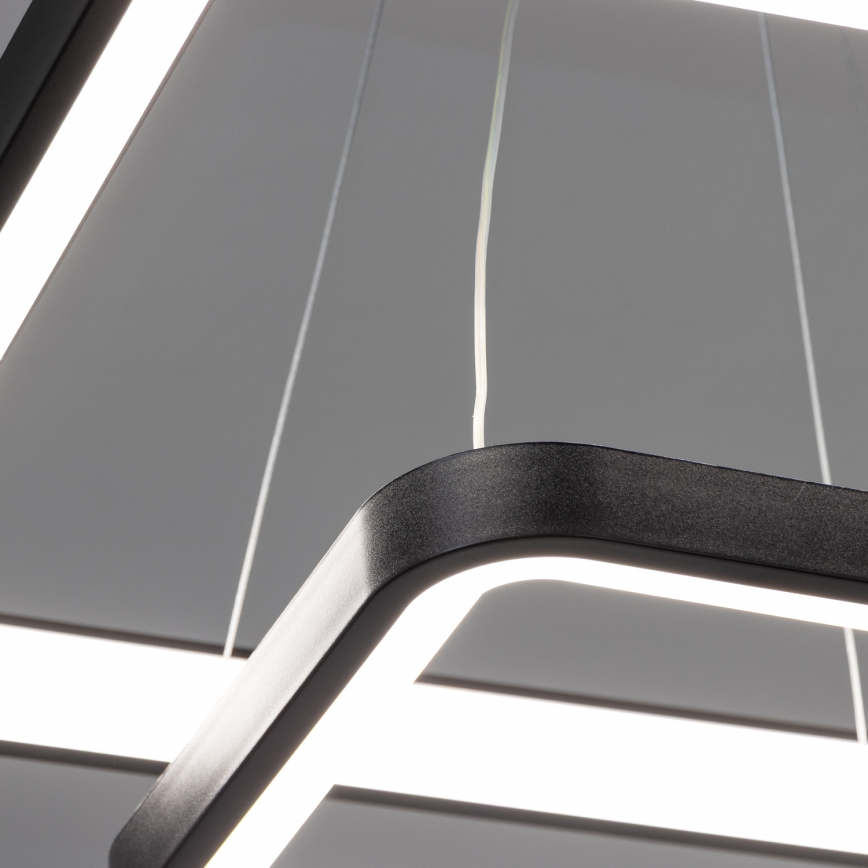 Brilagi - Dimmable FALCON SLIM LED cable-suspended pendant light, 78W/230V, 3000-6500K, 50x50 cm, black + remote control