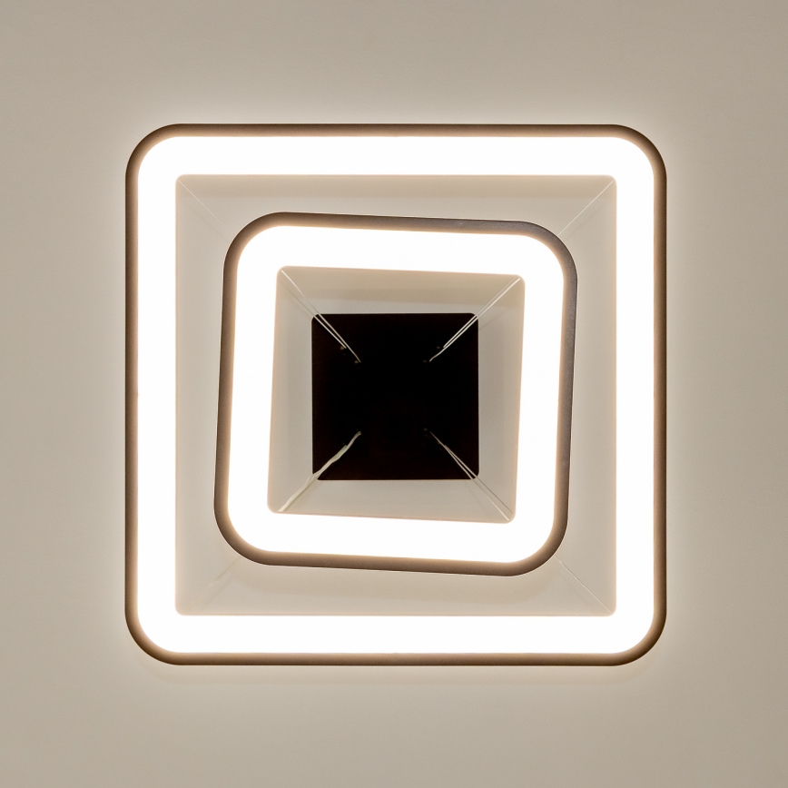 Brilagi - Dimmable FALCON SLIM LED cable-suspended pendant light, 78W/230V, 3000-6500K, 50x50 cm, black + remote control